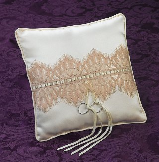 Blush Lace Ring Pillow
